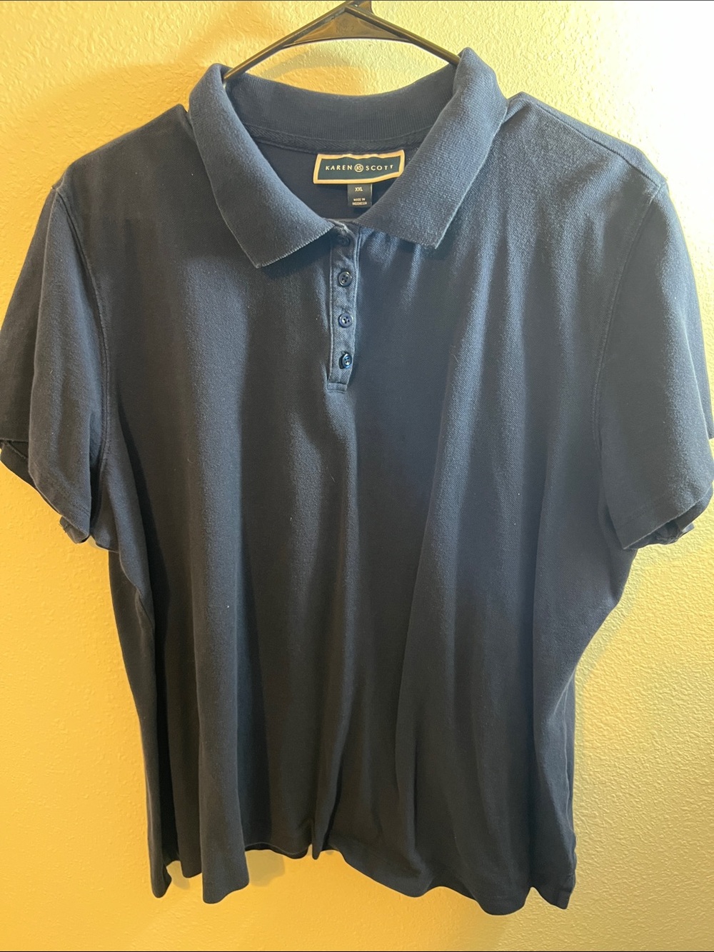 Karen Scott Navy Short-Sleeve Polo